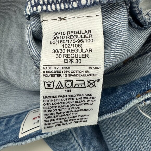 Gap Vintage Slim Mid Rise Raw Hem Distressed Women's size 10 Blue Denim jeans - Picture 4 of 5